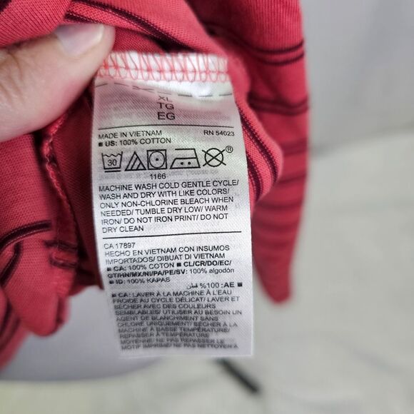 Old Navy Pink Striped Cotton Everywear Long Sleeve Shirt Size XL - Picture 8 of 9